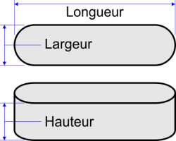 Forme oblongue type <b>mortaise</b>