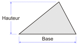 Le triangle calculé par sa base et sa hauteur